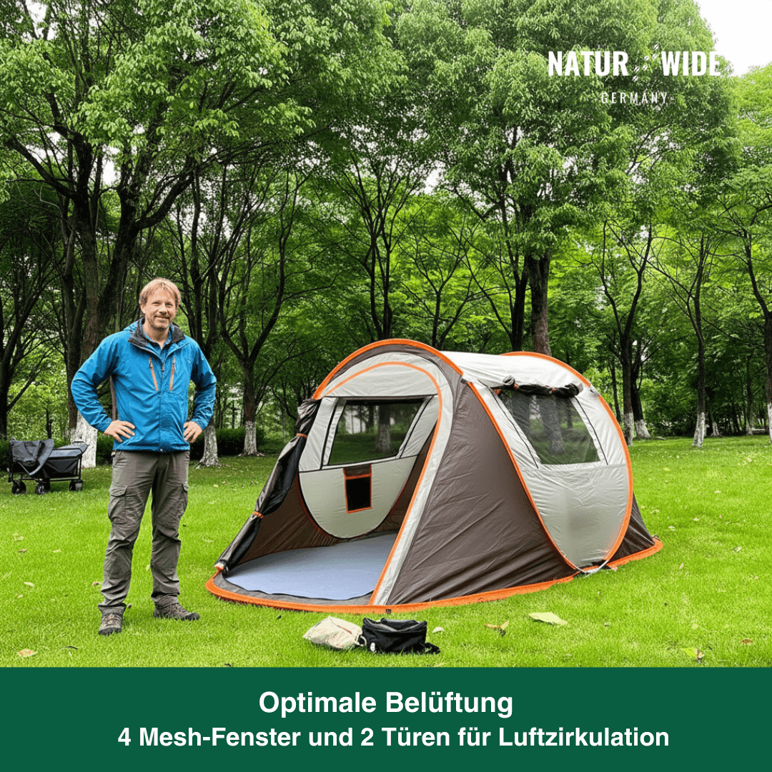 Pop-Up Wurfzelt 5-8 Personen – Automatisches Campingzelt Wasserdicht