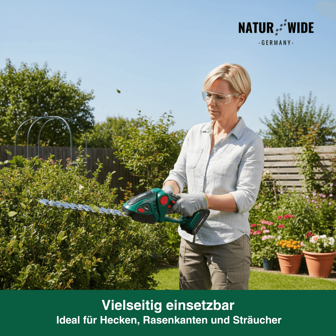 2-in-1 Akku Gras- & Strauchschere – (Verstellbar)