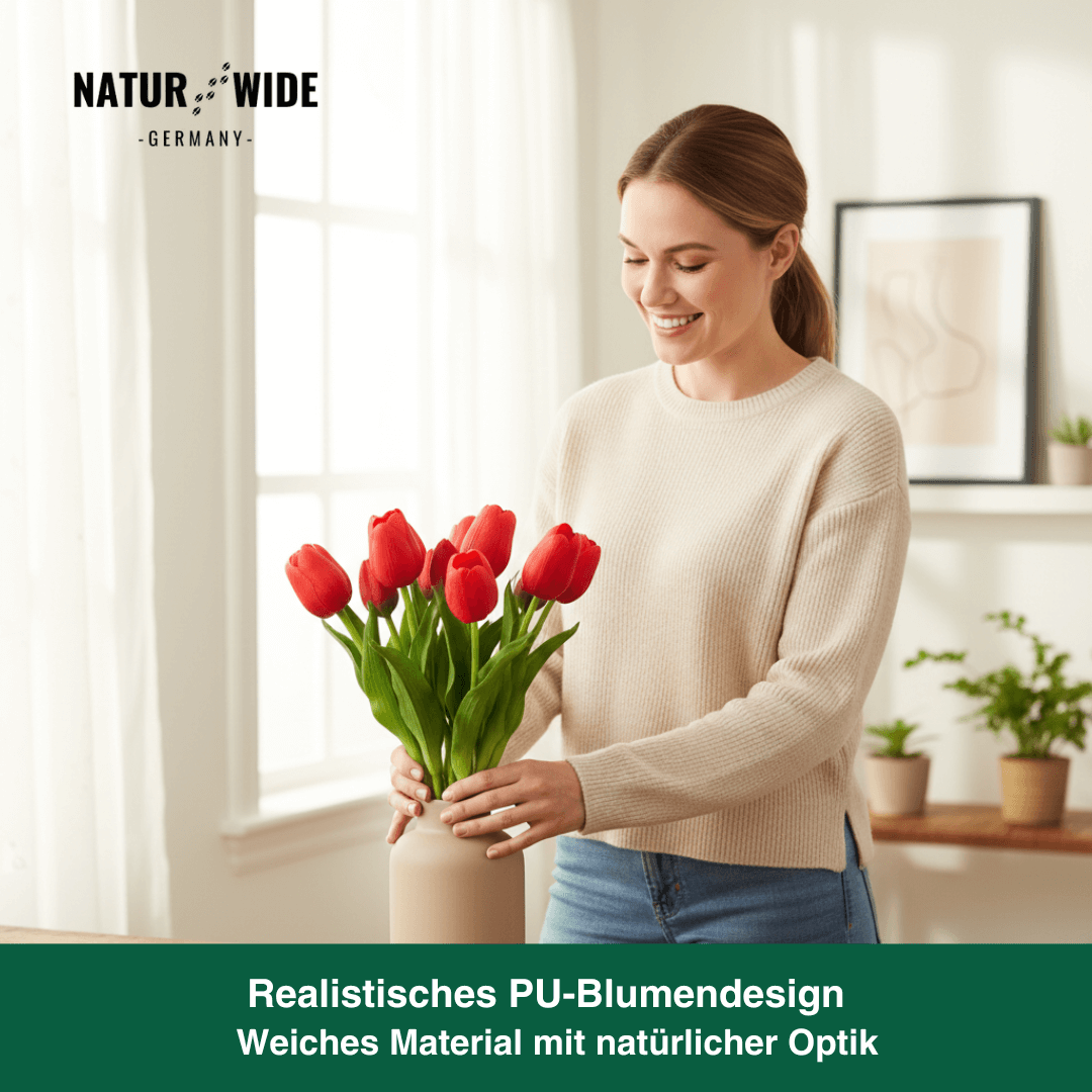 5er Bundle Künstliche Tulpen – Realistische Deko Blumen