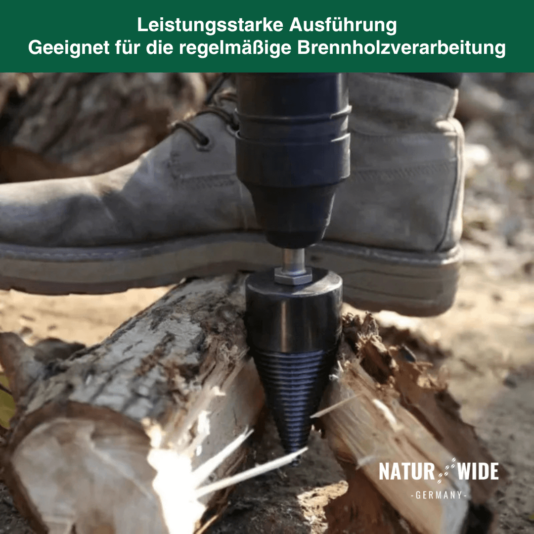 Brennholz-Spaltbohrer 32mm – Kegelspalter für Bohrmaschine