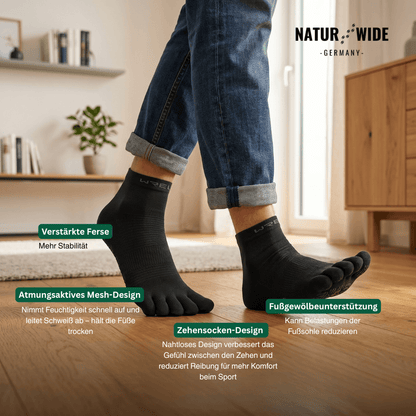 Fünf-Zehen-Sportsocken – Schnelltrocknend für Laufen & Radfahren