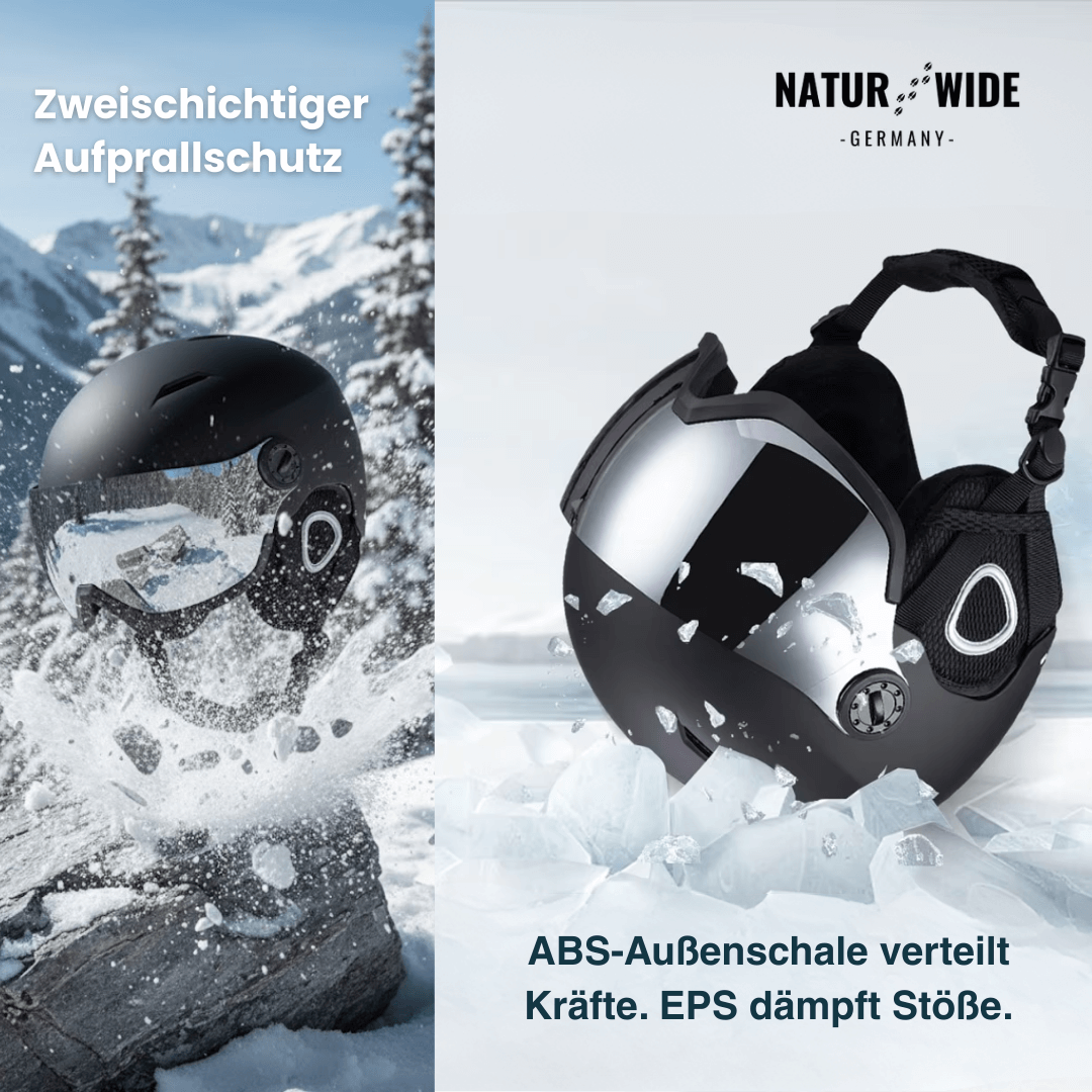 Premium Skihelm mit integriertem Visier – Warm & Stoßfest