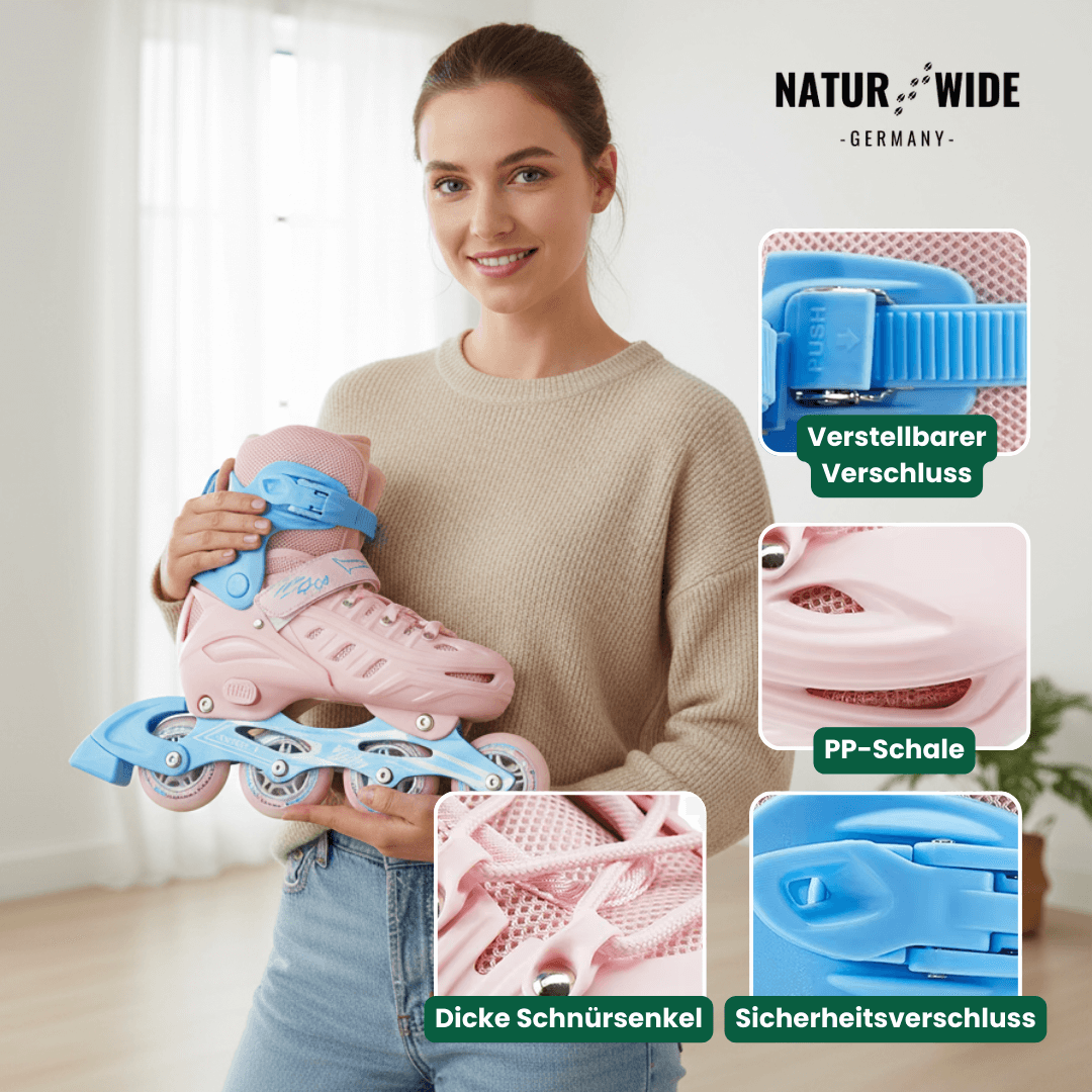 Verstellbare Inline Skates – Leuchtrollen (Kinder & Erwachsene)