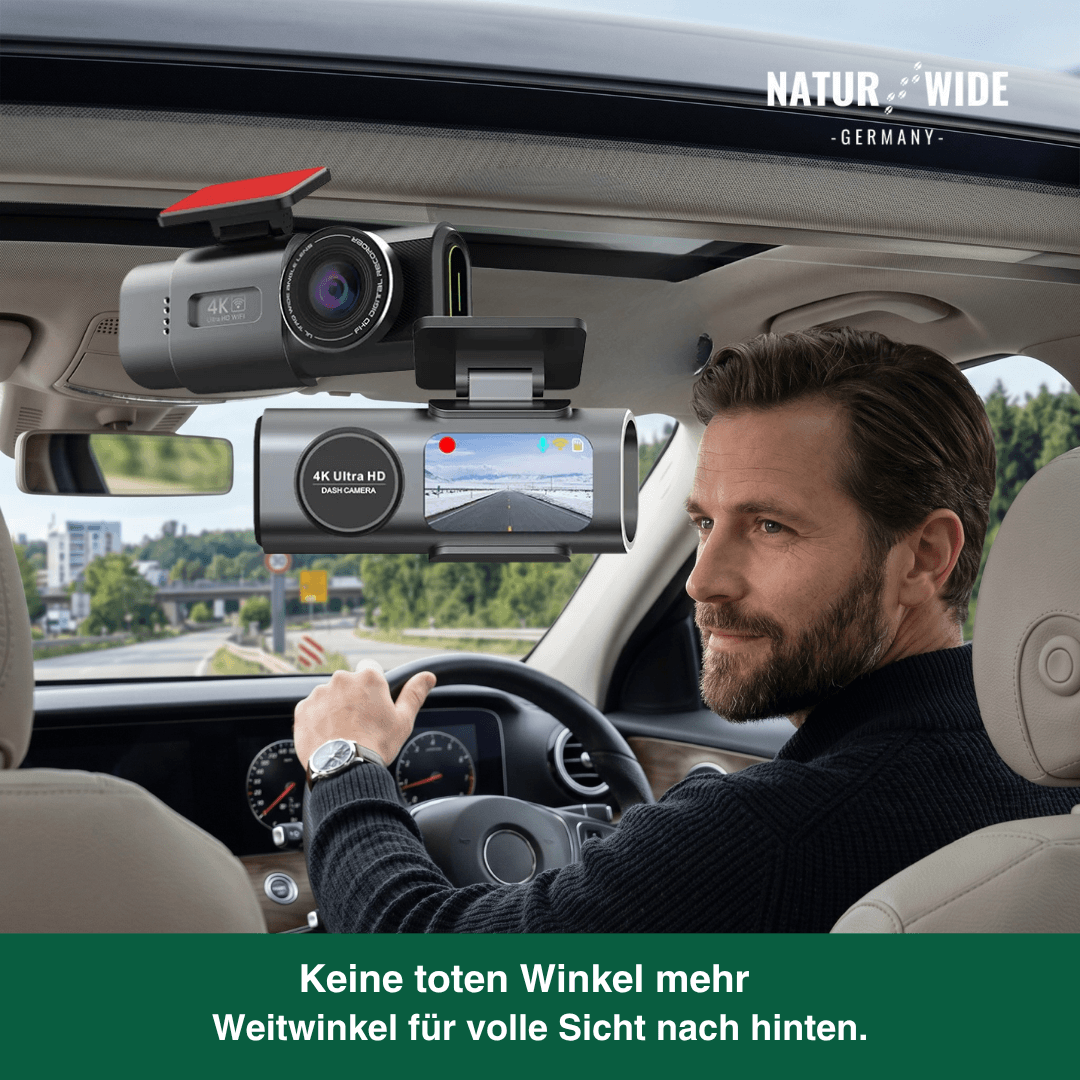 4K Dashcam mit Nachtsicht, Wi-Fi, GPS & 24H Parküberwachung