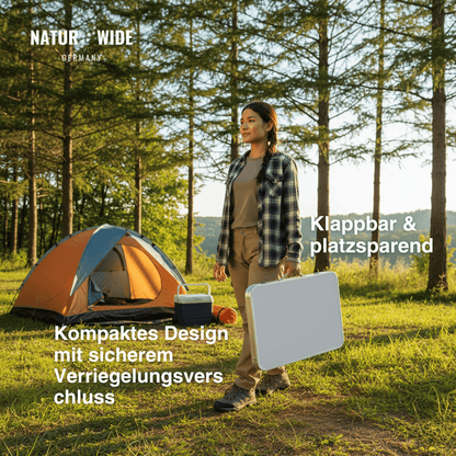 Klappbarer Campingtisch Höhenverstellbar – Alu Koffertisch