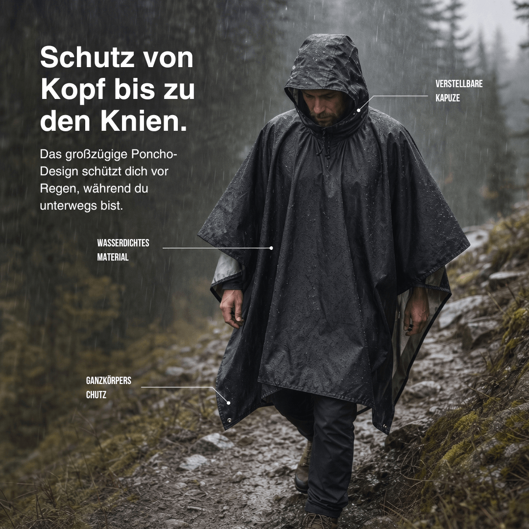 3 in 1 Regenponcho – Schutz für jede Wetterlage