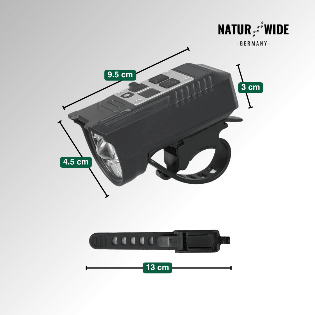 20W Wiederaufladbarer 9-LED Fahrradscheinwerfer & Powerbank