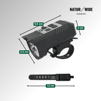 20W Wiederaufladbarer 9-LED Fahrradscheinwerfer & Powerbank