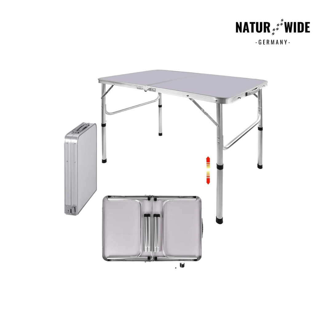 Klappbarer Campingtisch Höhenverstellbar – Alu Koffertisch