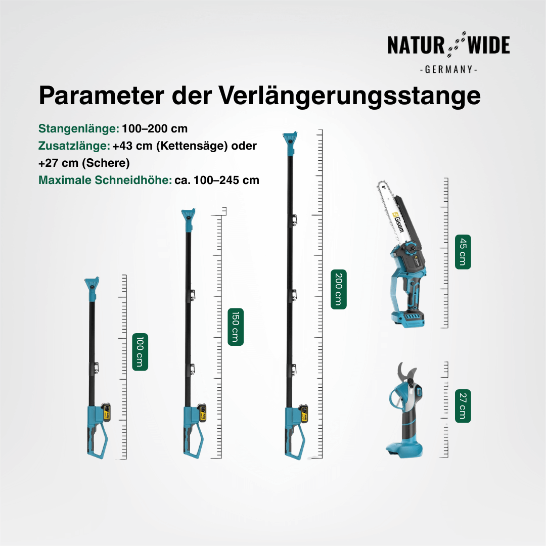 4-in-1 Akku-Teleskopsäge & Astschere – Bürstenlos (18V Kompatibel)