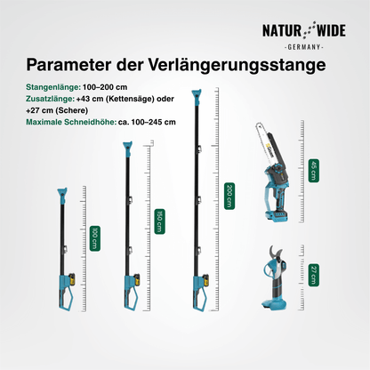 4-in-1 Akku-Teleskopsäge & Astschere – Bürstenlos (18V Kompatibel)