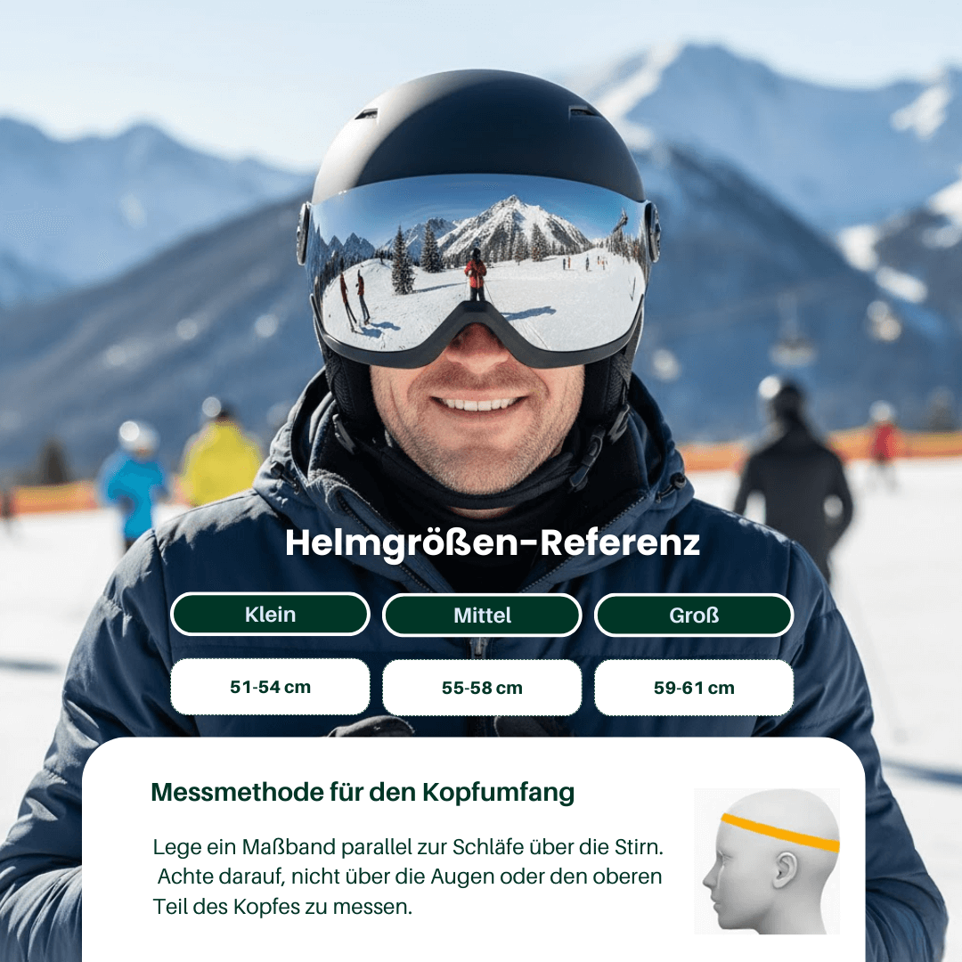 Premium Skihelm mit integriertem Visier – Warm & Stoßfest