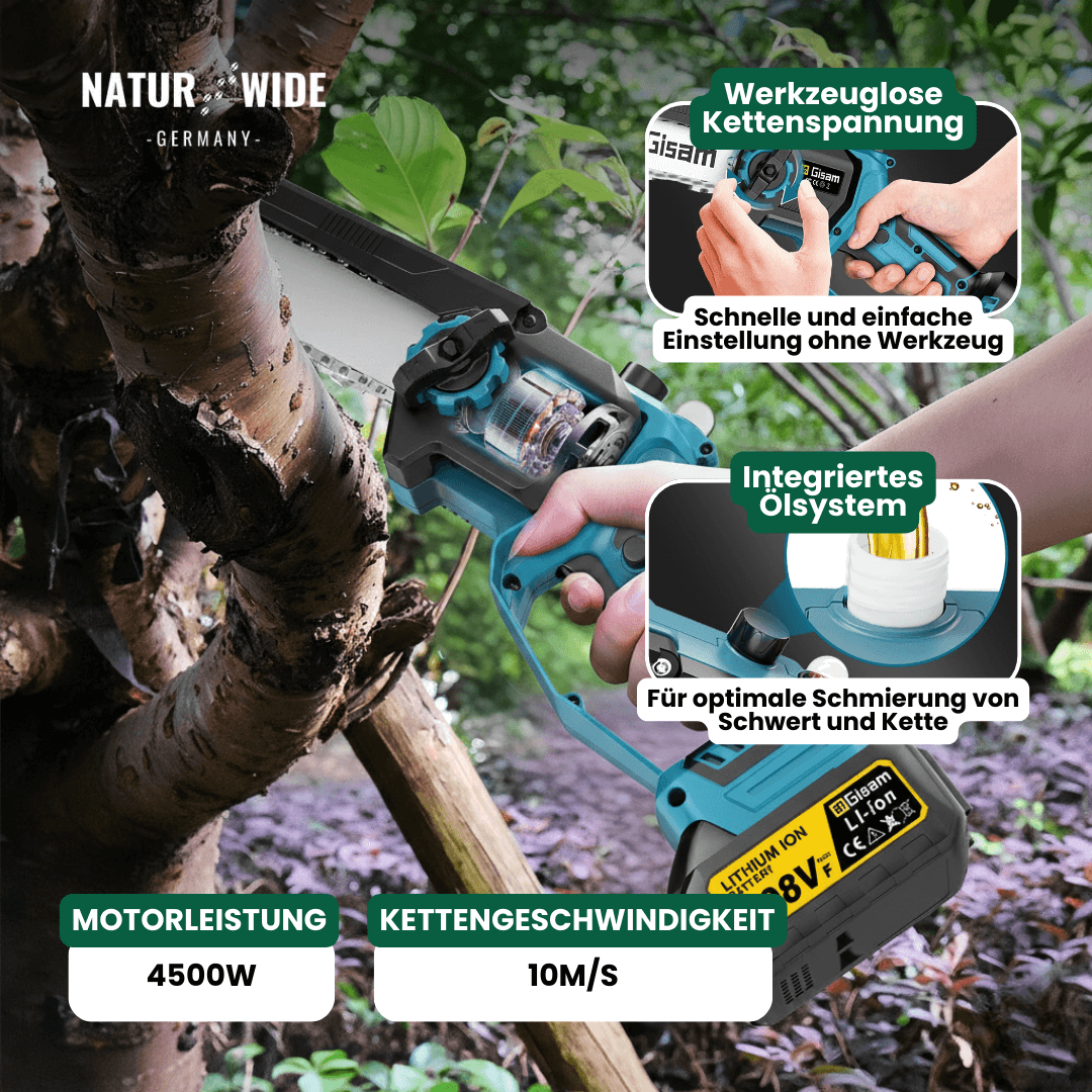 4-in-1 Akku-Teleskopsäge & Astschere – Bürstenlos (18V Kompatibel)