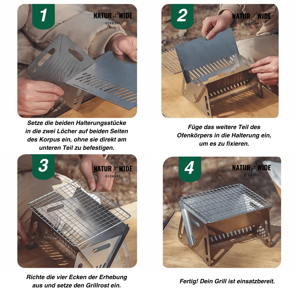 Klappbarer Edelstahl-BBQ-Grill