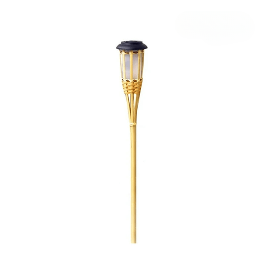 Solar Gartenfackel aus Bambus – LED Flammenlicht