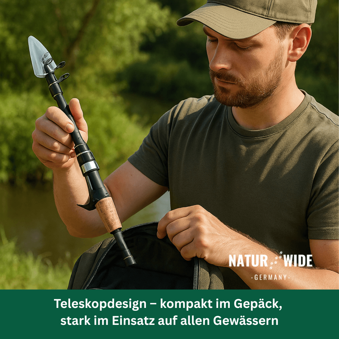 Teleskopische Carbon-Angelrute