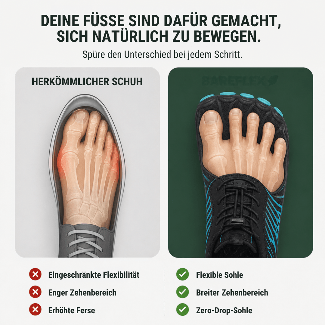 BareFlex – Barfußschuhe für gesundes Gehen, podologisch geprüft (Unisex)