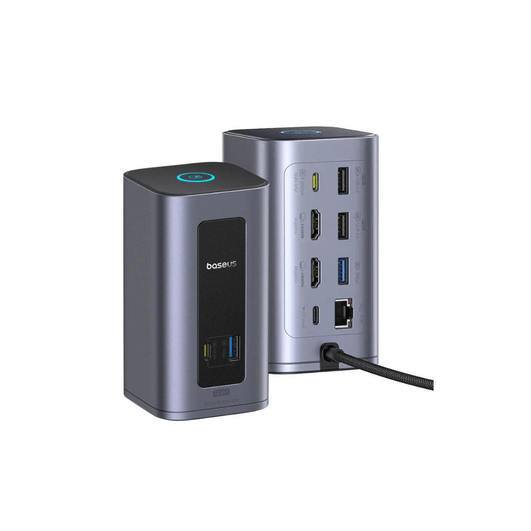 12-in-1 USB-C Hub – Doppelt 4K HDMI, 100W PD, RJ45, SD/TF
