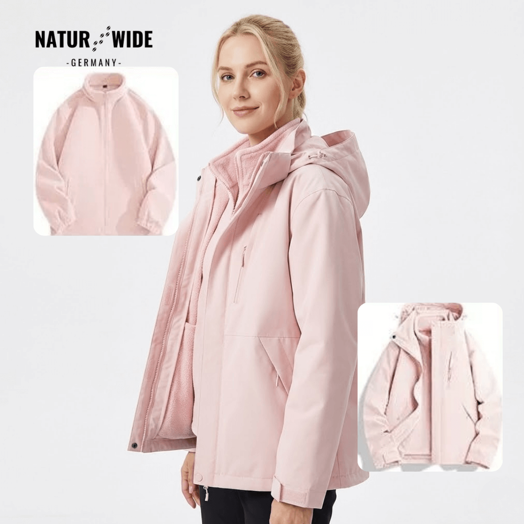 2-in-1 Ultraleichte Regenjacke & Fleecejacke für Frauen – Wind & wasserdicht