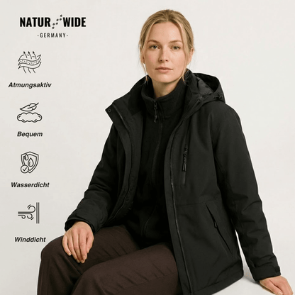 2-in-1 Ultraleichte Regenjacke & Fleecejacke für Frauen – Wind & wasserdicht