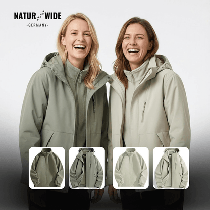 2-in-1 Ultraleichte Regenjacke & Fleecejacke für Frauen – Wind & wasserdicht