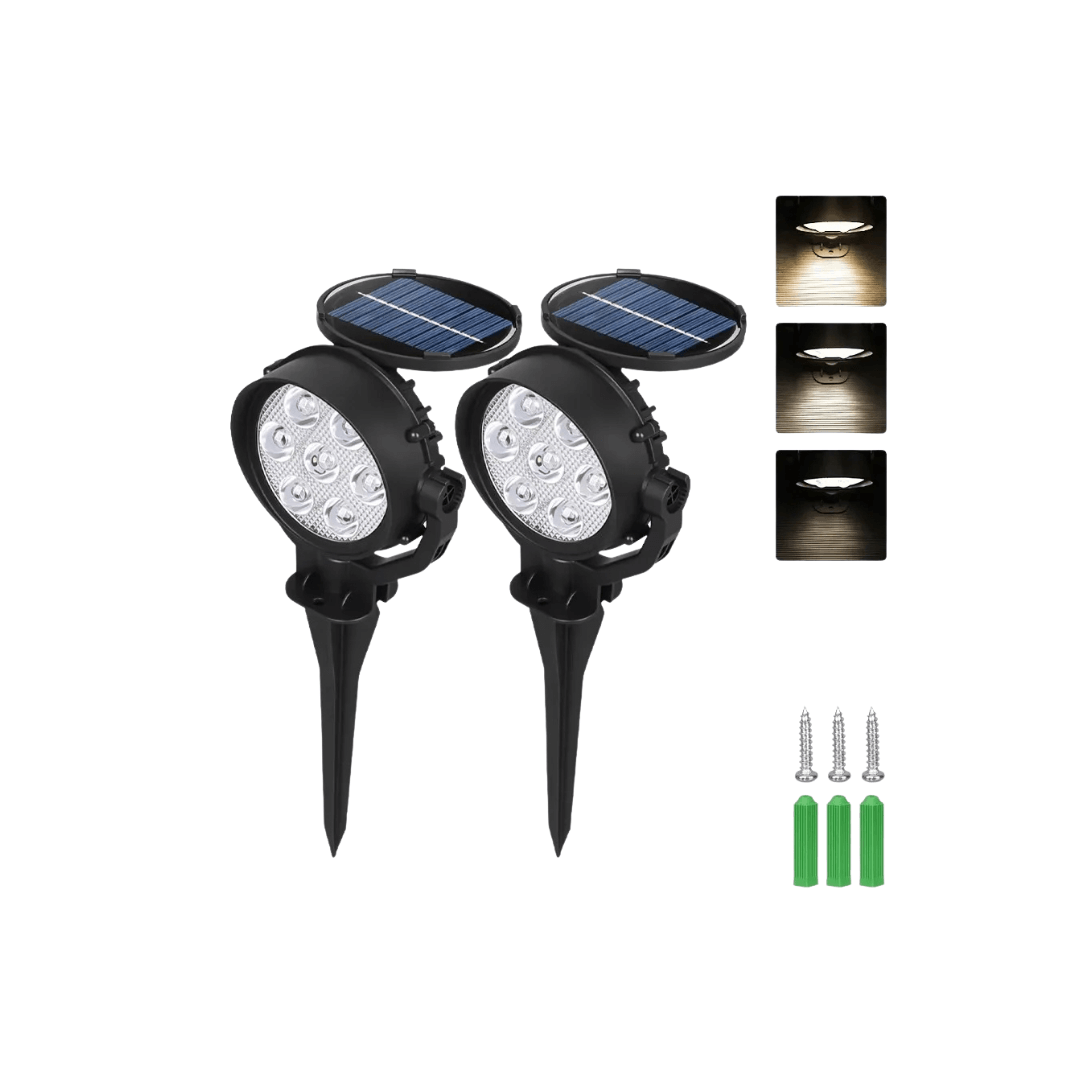 Solar Gartenstrahler LED – RGB & Weiß, IP65 & Verstellbar (2-in-1)