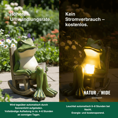 Solar Mini Frosch Gartenfigur – Leuchtende Outdoor Deko