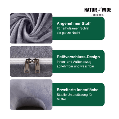 G-förmiges Ganzkörper-Schwangerschaftskissen – Memory-Foam, Baumwollbezug
