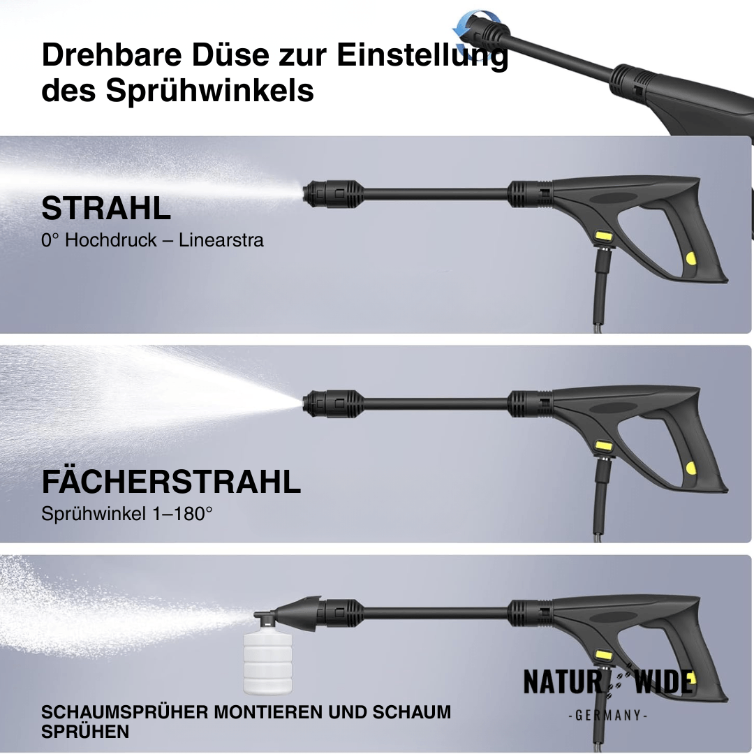 900W Elektrischer Hochdruckreiniger – 7m Schlauch, Einstellbare Düse