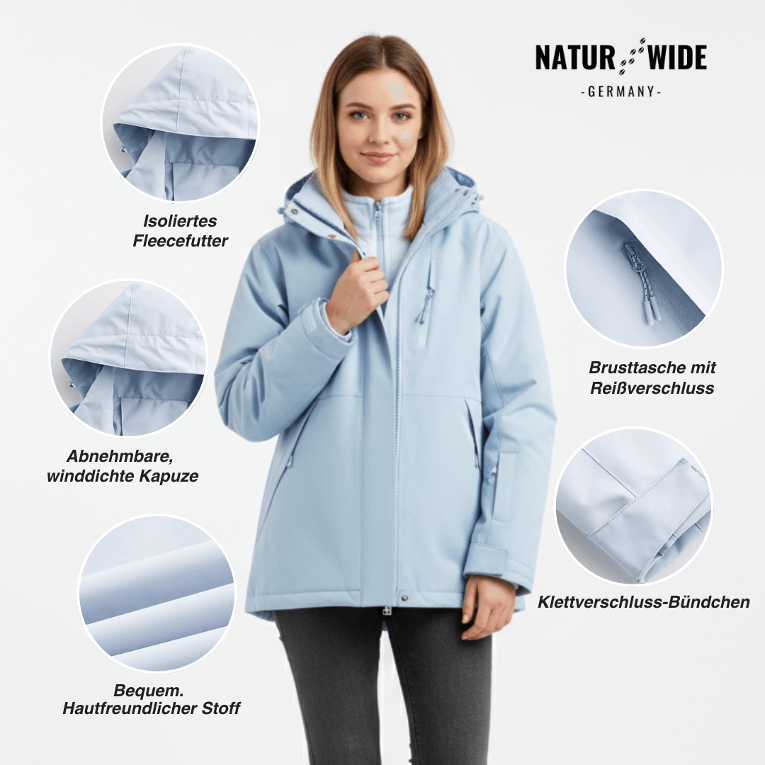 2-in-1 Ultraleichte Regenjacke & Fleecejacke für Frauen – Wind & wasserdicht