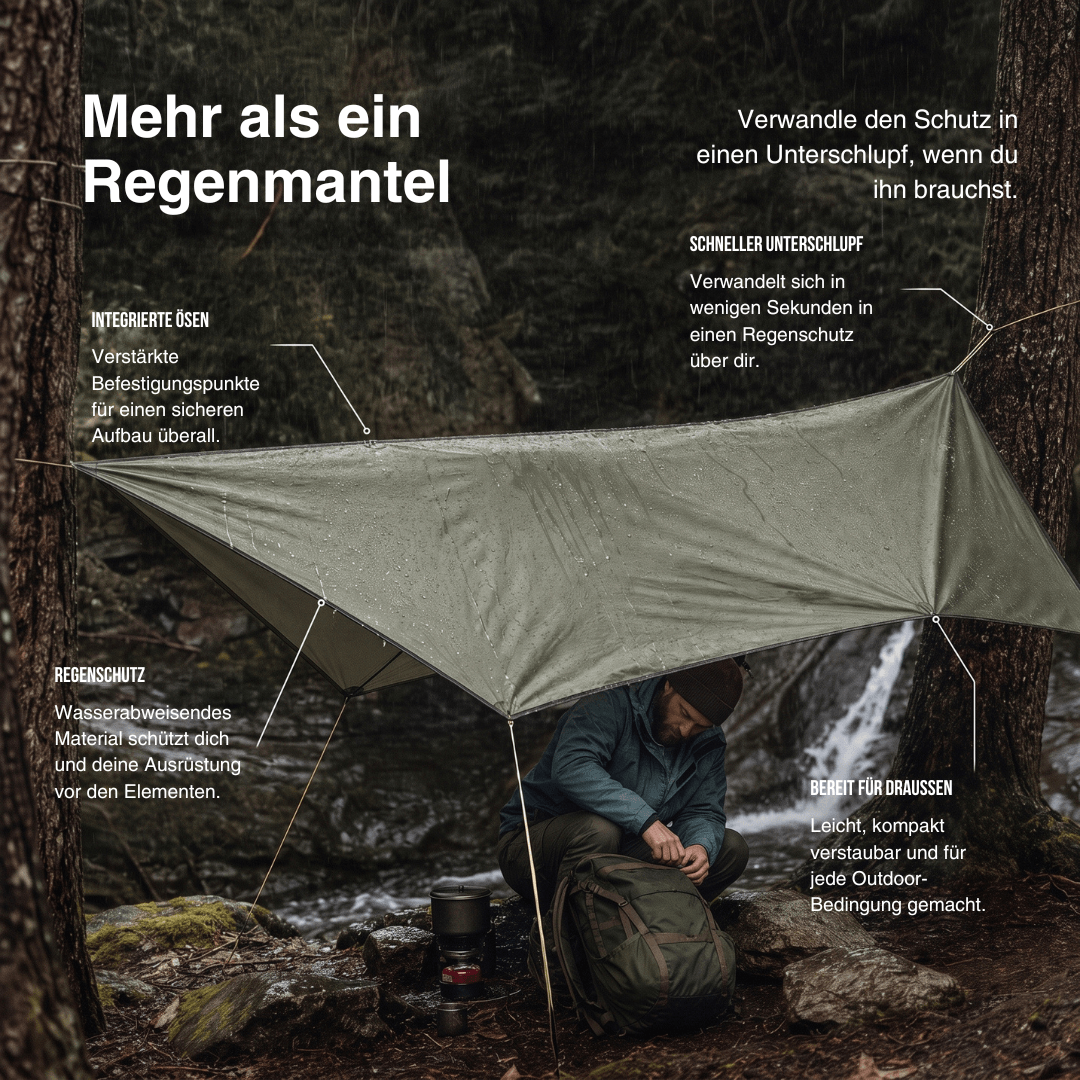 3 in 1 Regenponcho – Schutz für jede Wetterlage