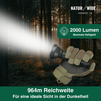 Superlampe – 2000LM Extremhelle Taschenlampe mit 964m Reichweite
