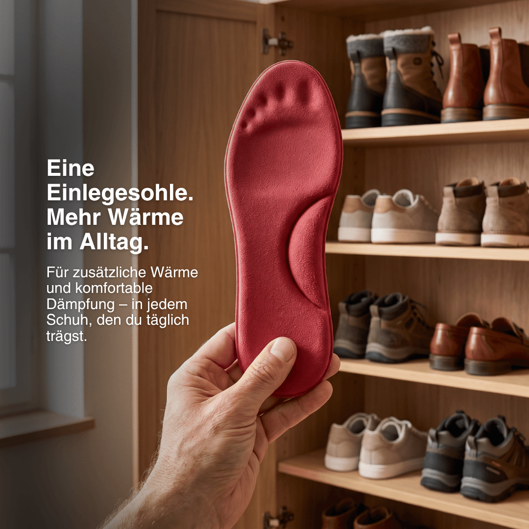 Winter Selbstheizende Thermo-Einlegesohlen – Memory Foam, Fell & extra warm