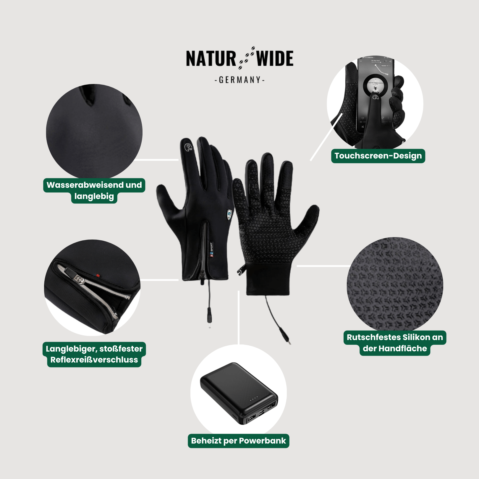 handschuhe beheitzt Beheizte Handschuhe (Powerbank-betrieben) – Wasserdicht & Winddicht – Lunea