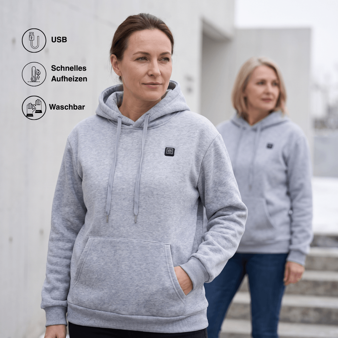 USB Beheizter Hoodie – Unisex Hoodie mit Reißverschluss