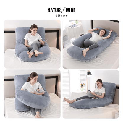 G-förmiges Ganzkörper-Schwangerschaftskissen – Memory-Foam, Baumwollbezug