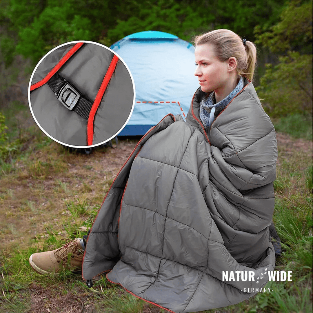 Ultraleichte Wasserdichte Campingdecke Poncho – Tragbare Steppdecke