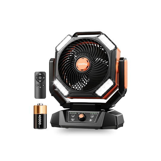 20000mAh Campingventilator mit LED-Laterne – 8-Stufen Akku-Ventilator