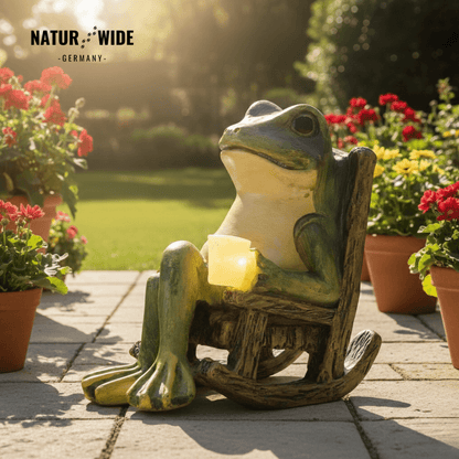 Solar Mini Frosch Gartenfigur – Leuchtende Outdoor Deko