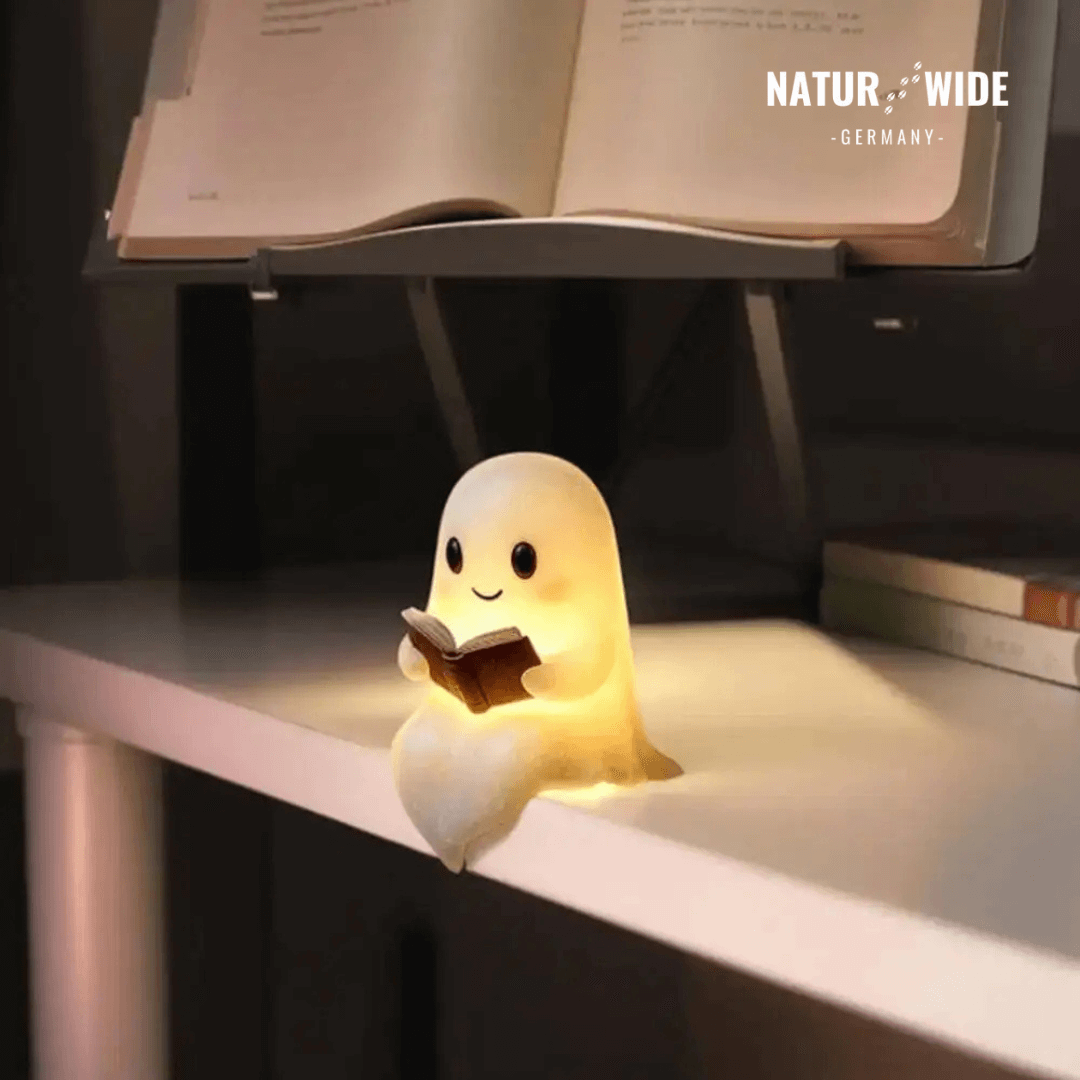 Niedliche Geist Leselampe – 3D LED Nachtlicht & Deko