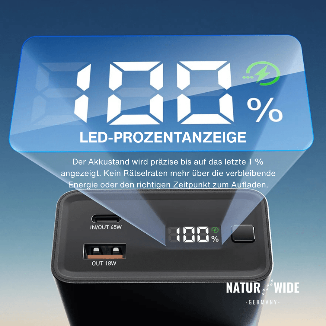 65W Schnelllade-Powerbank mit 20.000 mAh
