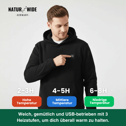 USB Beheizter Hoodie – Unisex Baumwoll-Hoodie mit Reißverschluss