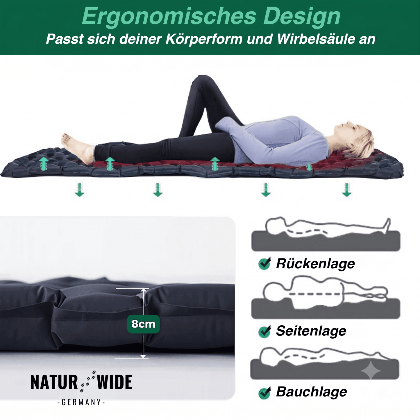 Ultraleichte Isomatte ohne Kopfstütze – Ideal für jedes Abenteuer unterwegs