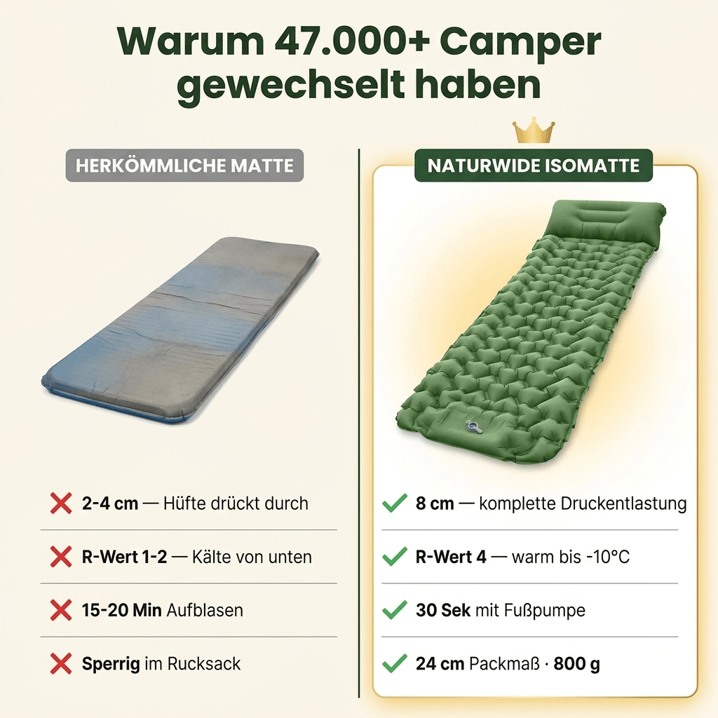 Ultraleichte & kompakte Isomatte - perfekt für unterwegs & Abenteuer